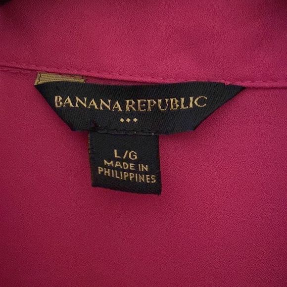 BANANA REPUBLIC Mayer Pink Roll Tab Sleeve Military Shirt - Picture 11 of 12